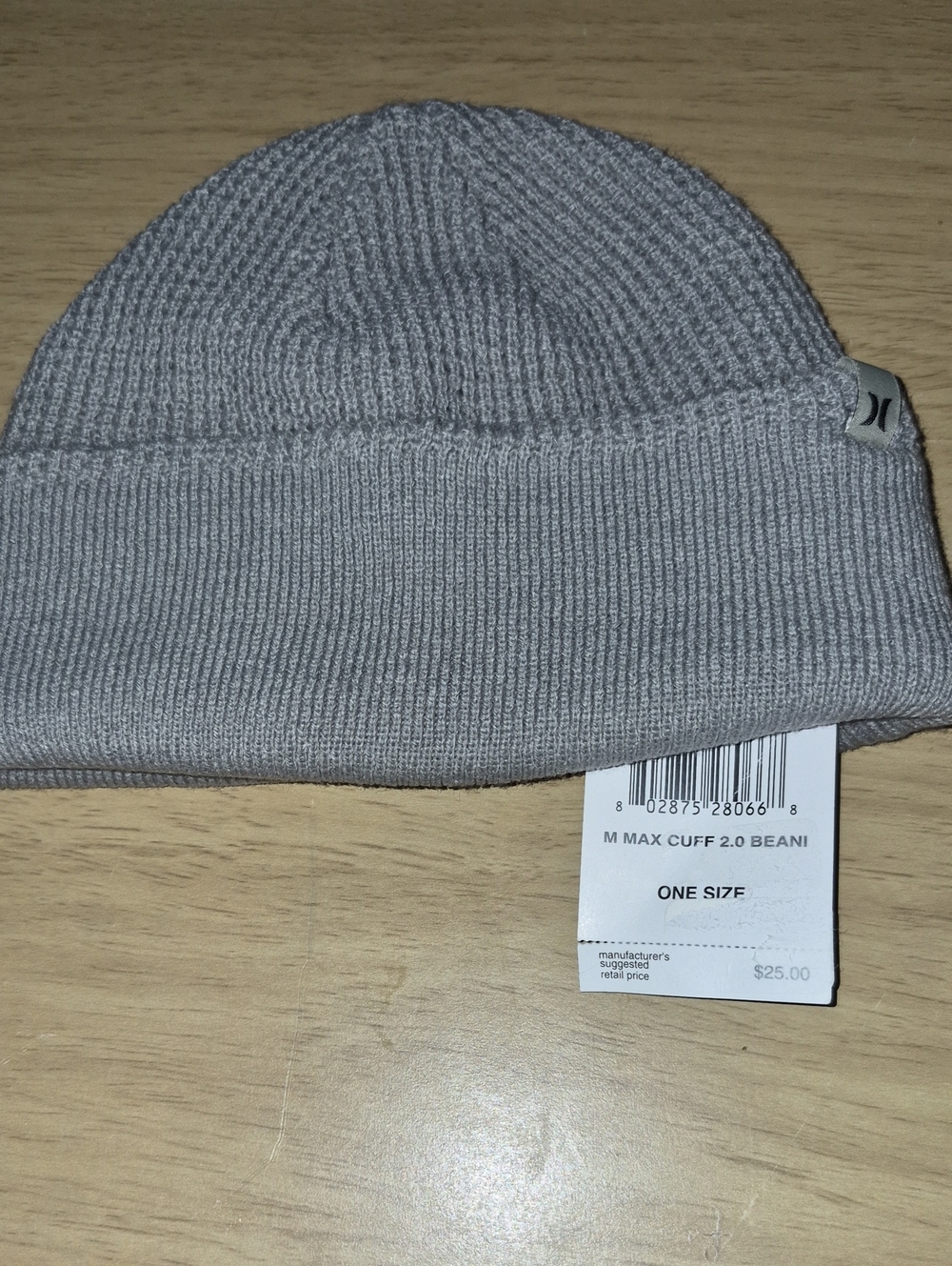 Hurley Men’s Light Gray Fold-Over Beanie